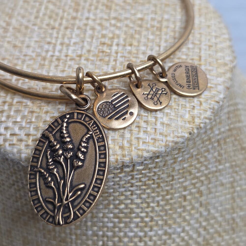 Alex & Ani 2016 Expandable Gold-Tone I Love You Bangle Bracelet Jewelry
